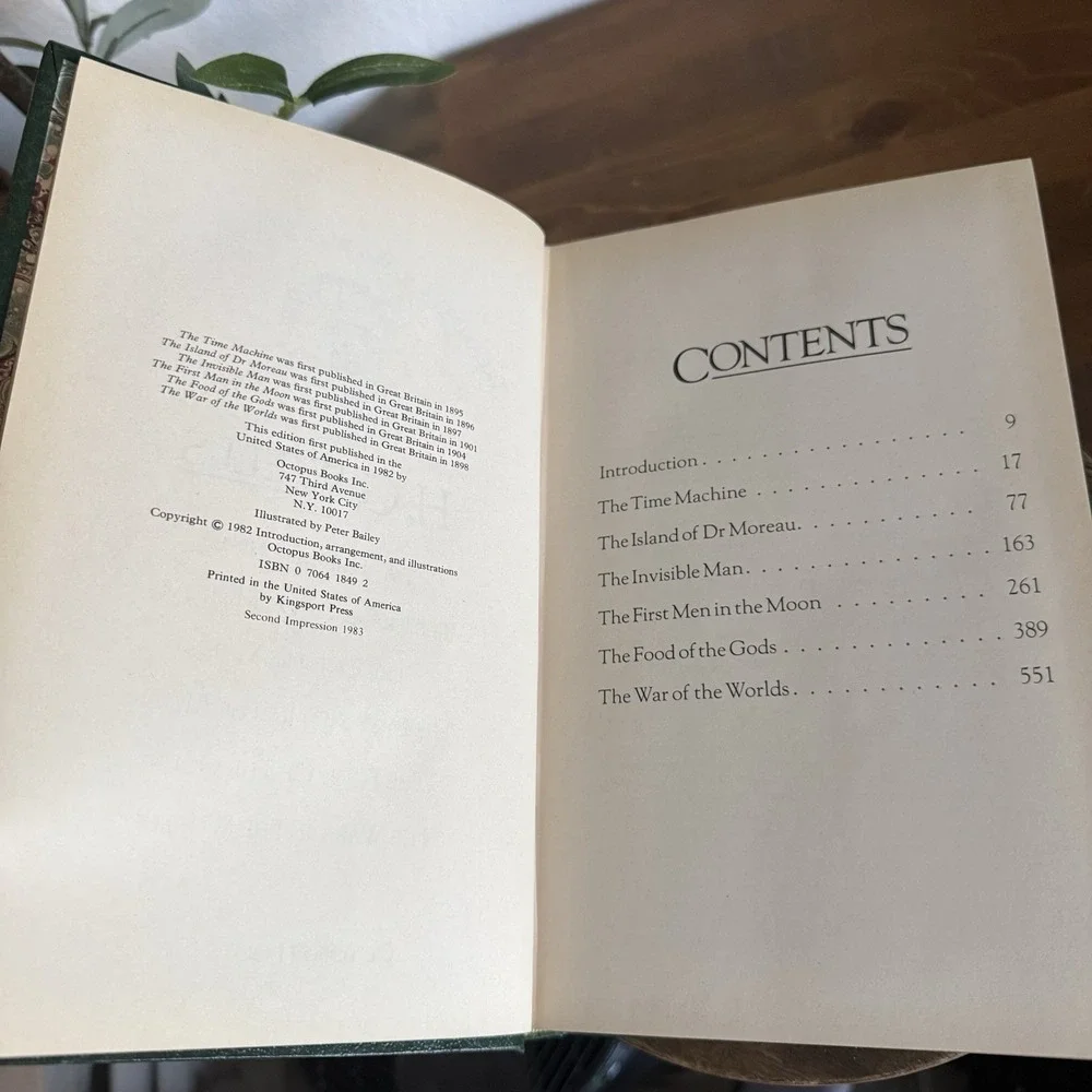 VTG H.G Wells Treasury of World Masterpieces HC 1982 Time Machine War World Book